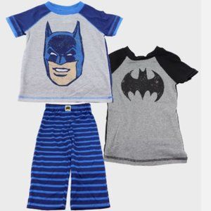 DC COMIC Batman Little Boys' 3 Piece Sleepwear Set, BLUE, 2T